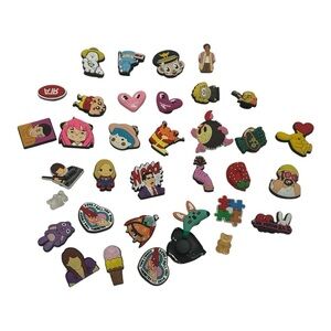 Mixed Character Shoe Charms Set Of 35 Anime Cartoon